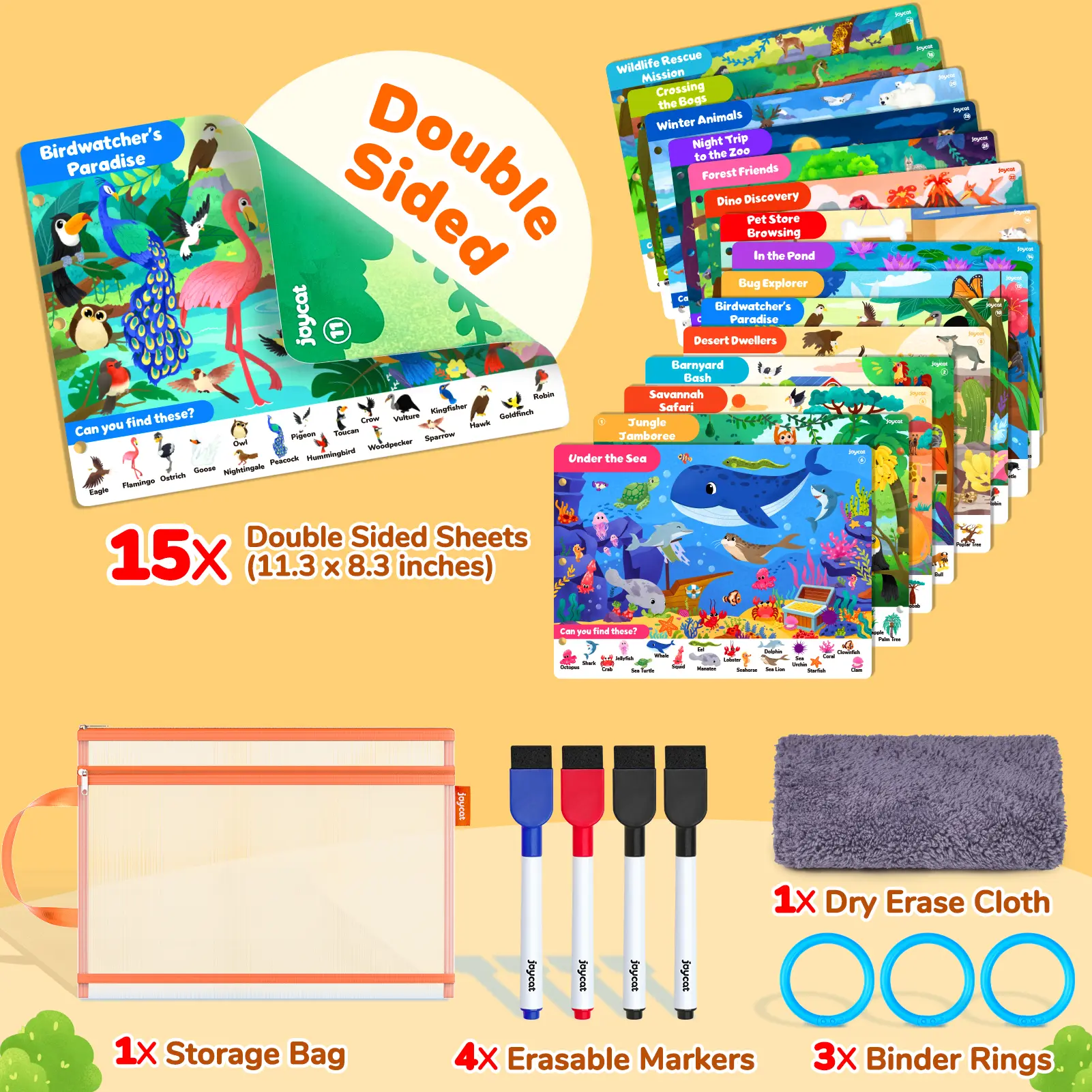 Seek & Find Game Book【Animal Themes  - 15 Sheets】