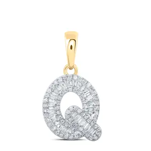 10K Yellow Gold 0.4 CTW Diamond Initial "Q" Pendant 1.15 Gram