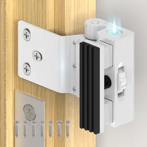 Door Reinforcement Lock - Flip Lock Latch with Screws Prevents Unauthorized Entry Fits Inward-Opening Doors, Withstands 800 Lbs for  Safety (White-1 Pc)