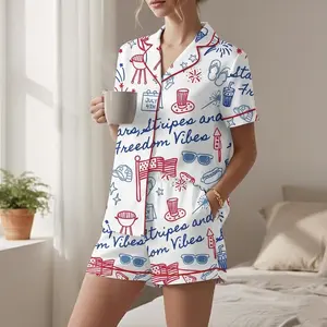 Fourth of July pajamas, gift for friends, Independence Day's gift, set for women, Loungewear set women, music pajamas set, Sleepwear fashion