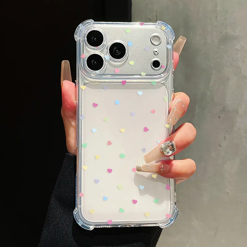 Phone Case for IPhone 17 Air 16 E 15 14 13 12 Pro Max Plus 11 Cute Floral Pattern Mobile Transparent Anti-Yellowing Four Corner Anti-drop Shockproof Non-slip Silicone Protective Cover
