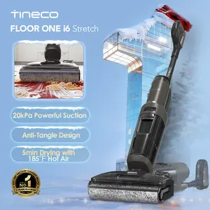 Tineco FLOOR ONE i6 Stretch Wet Dry Vacuum Cleaner,Vacuum & Mop in One Step,20kPa Powerful Suction,180° Lay-flat Design,Anti-Tangle Design,Full-path Self-cleaning&5min Drying with 85℃(185℉) Air,Up to 40* minutes Runtime,Upgraded Pouch Cell