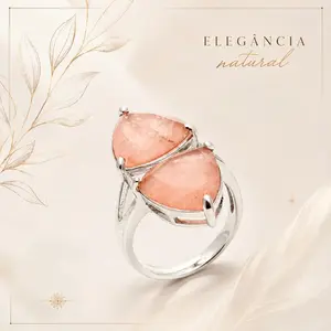 Morganite  Double Triangle Ring