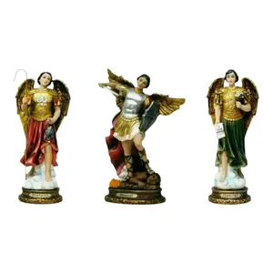 San Miguel Arcangel 12" Mas San Rafael y San Gabriel Archangel 3 Pk Set Estatua Brand New Religious Decor Angeles protector Salud Mensajero de Dios Health