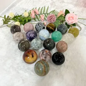 1 Count Different Material 70~80mm Crystal Balls Yellow Tiger Eyes Clear Quartz Dream Mika Moss Agate Red Agate Polychrome Fire Quartz From IG Crystal