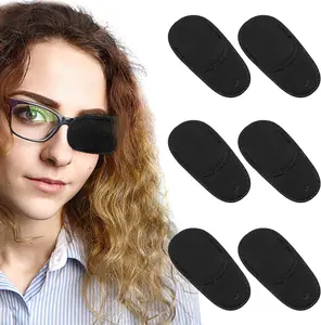 6Pcs Eye Patches Comfortable Left or Right Single Eye Cover Reusable Soft for Lazy Amblyopia Strabismus Adults Girls Boys Professional Medical Use