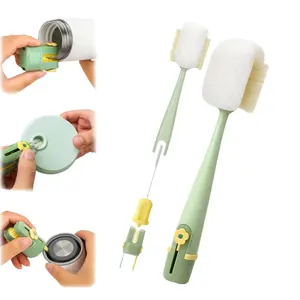 2026 Upgraded 5-in-1 Bottle Cleaning Brush Set – Deep Cleaning Brush for Bottles, Straws, Lids & Narrow Necks, Multifunctional Portable Cup Cleaner for Home & Travel