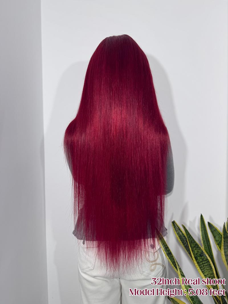 Cute Bein 99J Burgundy Lace Front Wigs Human Hair 180% Density 13X6 HD Lace Frontal Human Hair Wigs For Woman 99J Body Wave Wig  Pre Plucked with Baby Hair Red Wine Wigs for Women