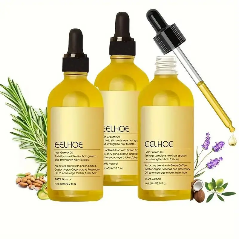 Rosemary Hair Oil, 3 Counts/set Hair Care Oil for Dry & Damaged Hair, Moisturizing Hair Oil, Strengthens Hair, Thicker Fuller Hair, Hair Care & Styling Product for Women & Men