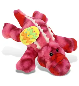 DOLLIBU 12-Inch Cute Pink Tie-Dye Polyester Alligator Stuffed Toy - Spring-Theme Personalized Kids' Gift with Included Yellow Easter Egg, Easter Eggs