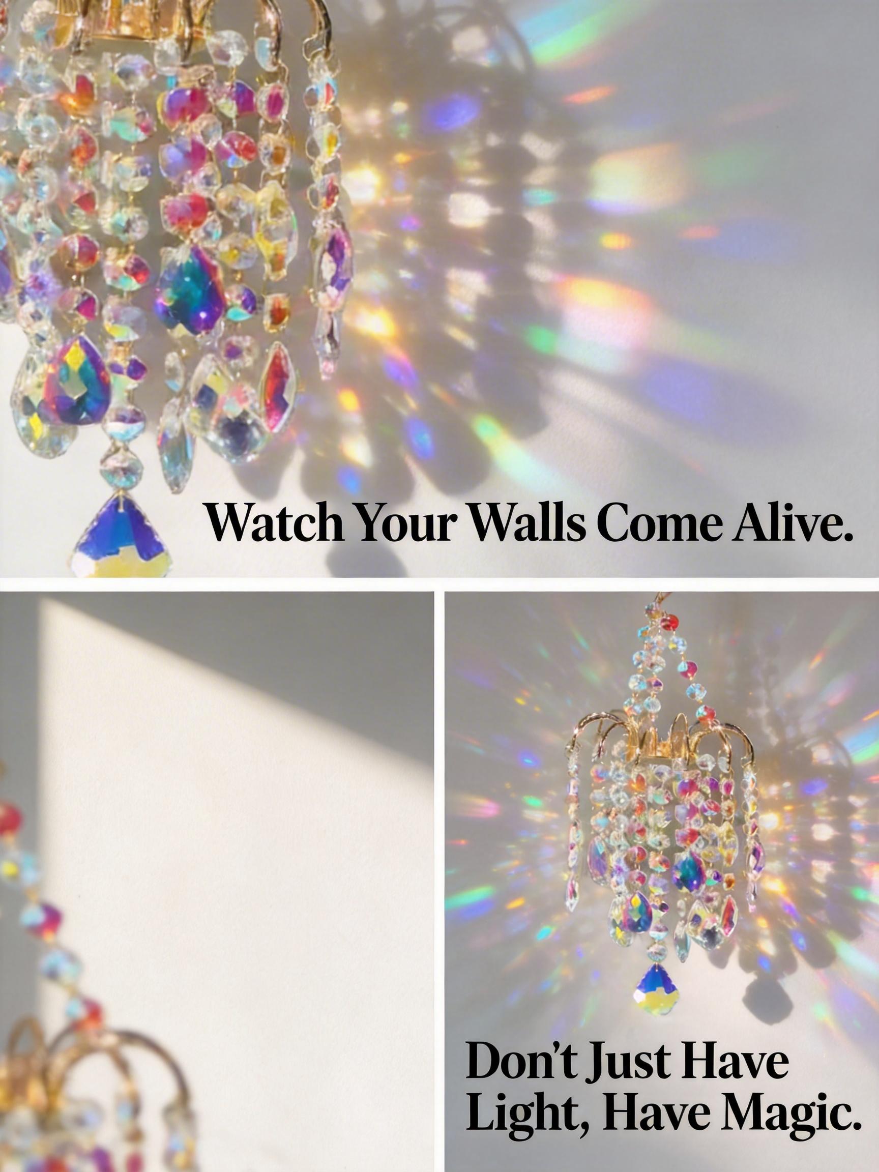 16 Inch/42cm Gold Crystal Sun Catcher | Rainbow Maker Window Decor.Creates dancing rainbows on walls. Gold metal frame with artificial crystals. great gardening , french doors , rain box chime unique large memorial wind chime