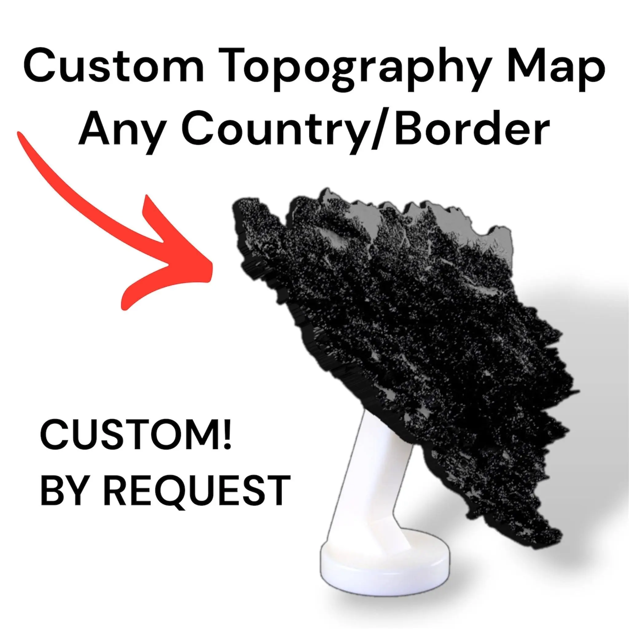 Custom Country Topographic Map | 3D Printed Terrain Relief | Personalized Geography Gift | Wall Art Decor