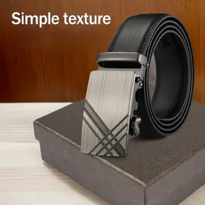 Men's Automatic Buckle Belt - Quick-Release Breathable Waistband for Business & Casual Wear, Durable Trendy Gift Idea(With Box)