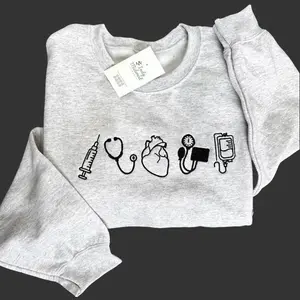 Nurse cardiac heart icon crewneck | nursing crewneck | neutral nurse, RN, BSN, aesthetic Comfort Pullover Casual Comfortable Sweatshirts