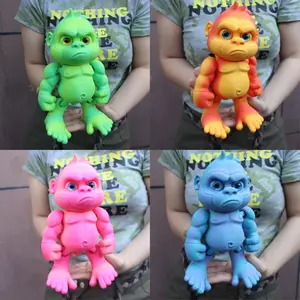 3D Printed Angry Gorilla Figurine, Two Sizes Available, Birthday Gift, Party Gift, Christmas Decoration, Realistic Eyes, Jointed Animal Decor, Articulating Animal Figurines, Home Decor Statue