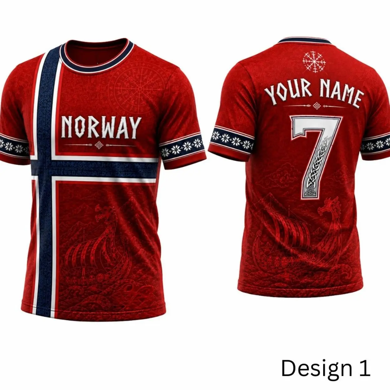 Norway Soccer Jersey, Custom Name & Number Shirt, Personalized Football Jersey for Men Women Youth Kids