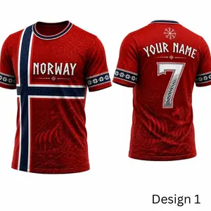 Norway Soccer Jersey, Custom Name & Number Shirt, Personalized Football Jersey for Men Women Youth Kids