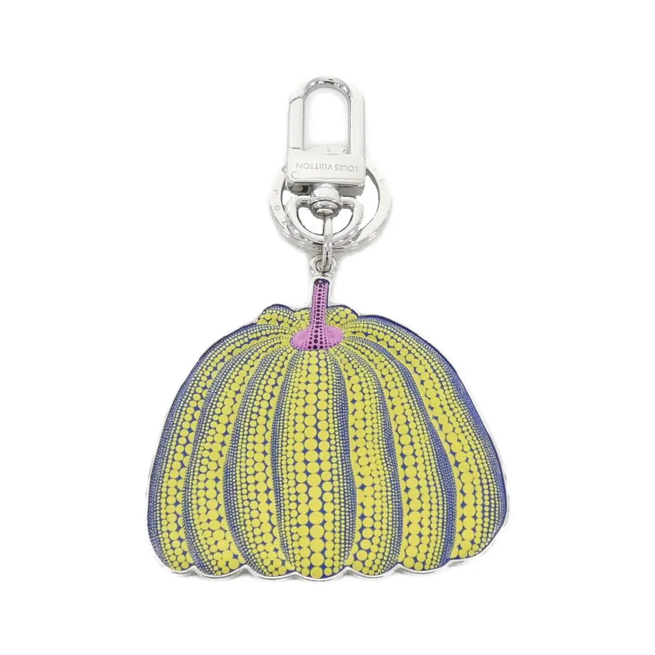 Pre-owned Louis Vuitton Calfskin Small Leather Goods LV X YK Porte Cles Pumpkin Calf Keyring Limited