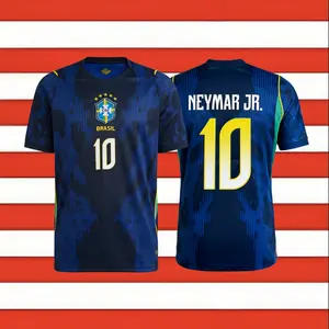 2026 Brazil National Team Away 10# Neymar JR Short Sleeve Soccer Jersey Fans Version Blue