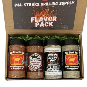 Flavor Bundle 4 pack Set - Backyard BBQ Bundle-High Plains BBQ Dust, Sweet Sooie BBQ Rub, White Lightning, The Steak Rub- spices and seasonings