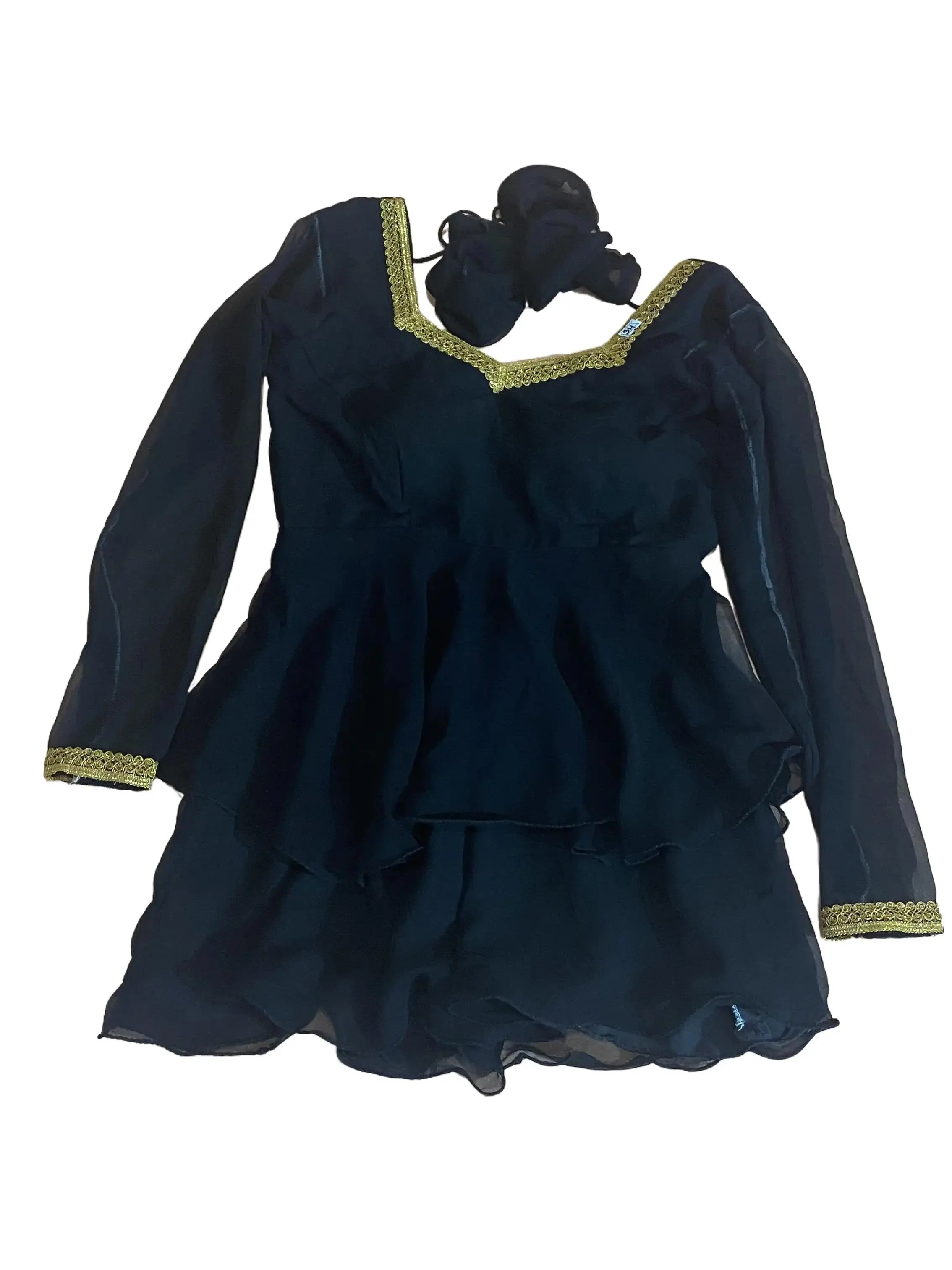 Three piece ciffon fabric two step sharara set Casual Fashion