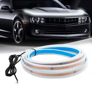 Car Start Up Scanning Daytime Running Lights Through Type Water Proof LED Decorative Lights Universal Accessories