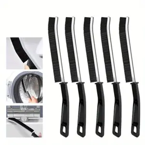 5pcs Heavy-Duty Crevice Cleaning Brushes - Skinny Long Brush Heads with Hard Bristles, Non-Electric Scrub Brushes for Tight Spaces, Grout Lines, Tile, Bathroom, Kitchen - Ideal for Home & Commercial Cleaning, Nonslip Grip Handle, Densely Packed Bristles