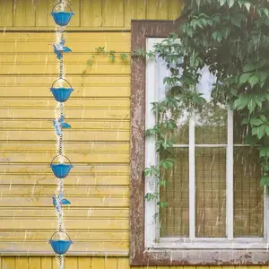 Metal Vintage Rain Chain Hanging Decorative Drainage Spout Hardware Outdoor Garden Gutter Decoration Wind Chime Accessory Garden Accessories Outdoor Wind Chimes