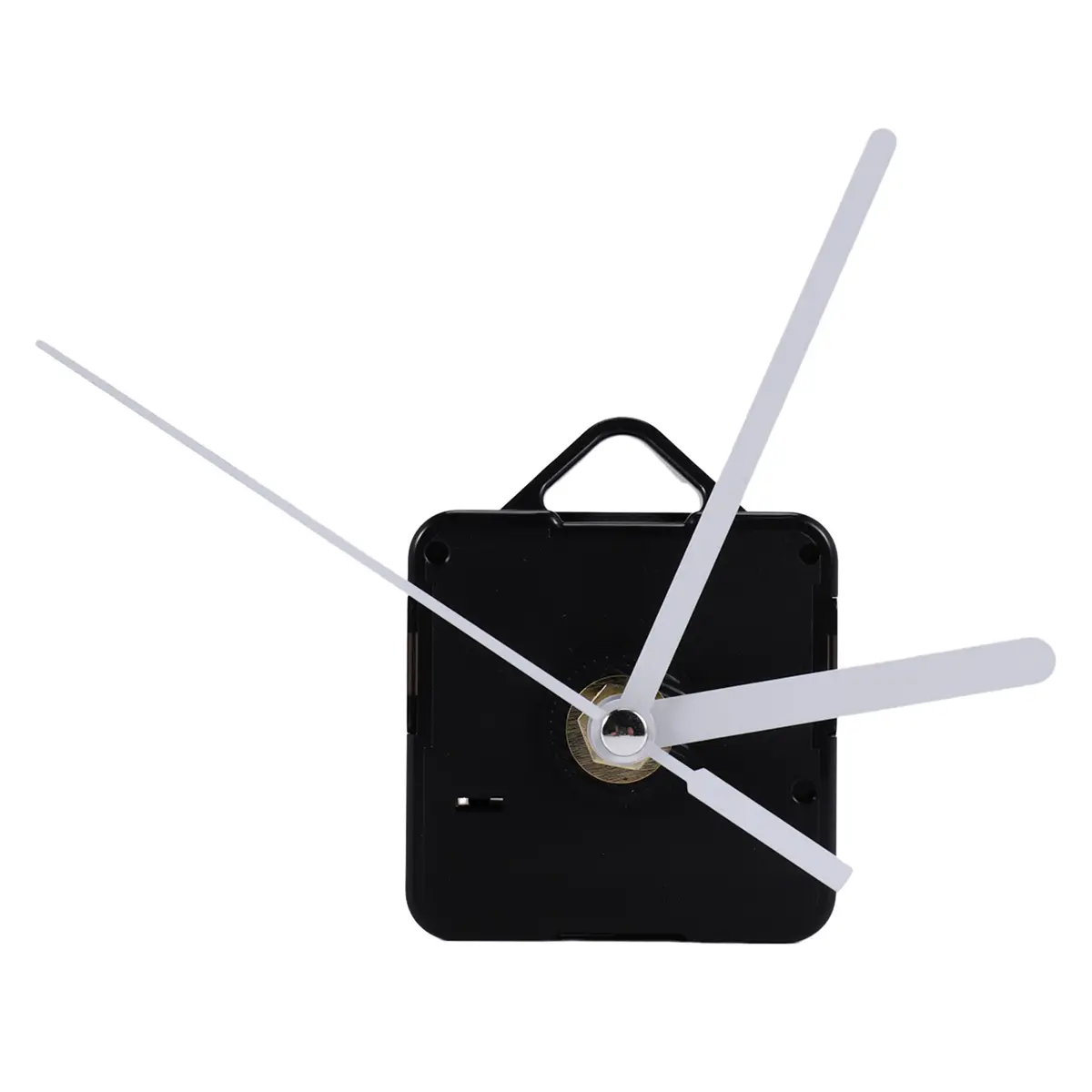 Car Interior Decoration Wall Clock Repair Parts Kit, 1-Pack Battery-Powered 1.5V Plastic-Metal Quartz Pendulum Movement Motor, 60mm Hands, 13mm Spindle Length, Square Fittings (Black+White)