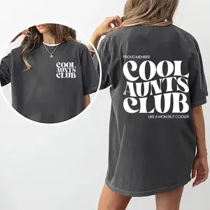 Comfort Colors Cool Aunts Club graphic tee made from soft cotton with a chic comfort fit, perfect as a promoted to aunt gift, future aunt present, or stylish sister surprise.