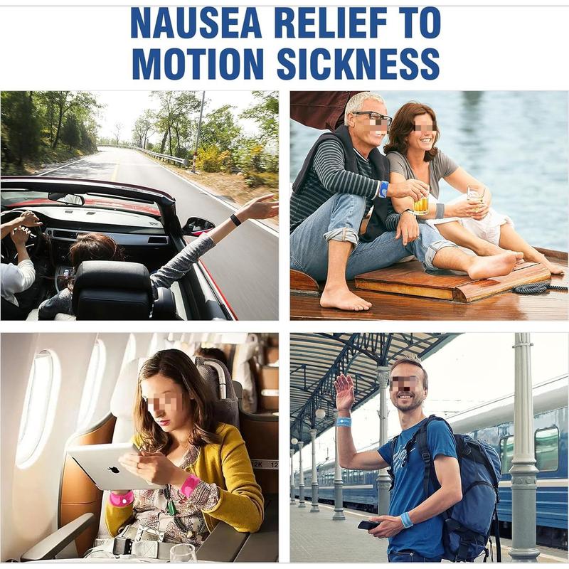 Motion Sickness Bands Anti Nausea Wristband for Adult and Kids Morning Sickness  for Pregnant Women Acupressure Nausea  for Car, Sea, Air Sickness - 2 Pairs Grey, Grey relief breathable silicone ice cup