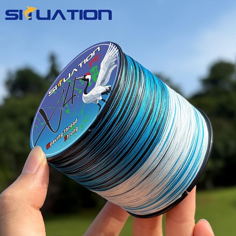 SIIUATIONA 500M-546yds 4X braided PE fishing line, featuring high-visibility color coding, exceptional tensile strength, and durability, ideal for lure fishing and both freshwater and saltwater fishing