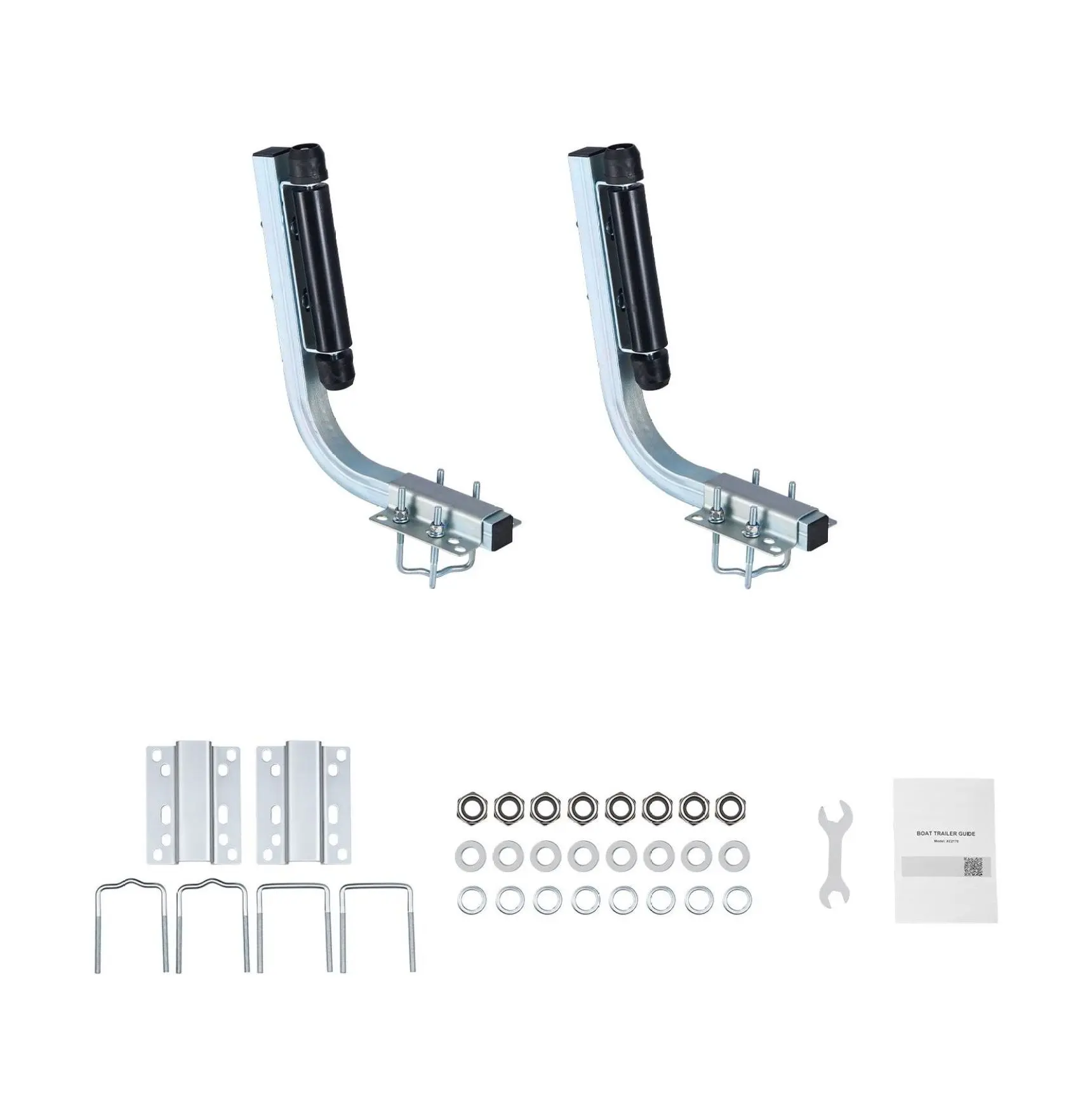 Boat Trailer Guides 18.5-20.5 Inch, 2PCS Steel Trailer Guide-Ons, Adjustable Height Roller Guides for V-Hull Boats, Small to Mid-Size Marine Vessels Default