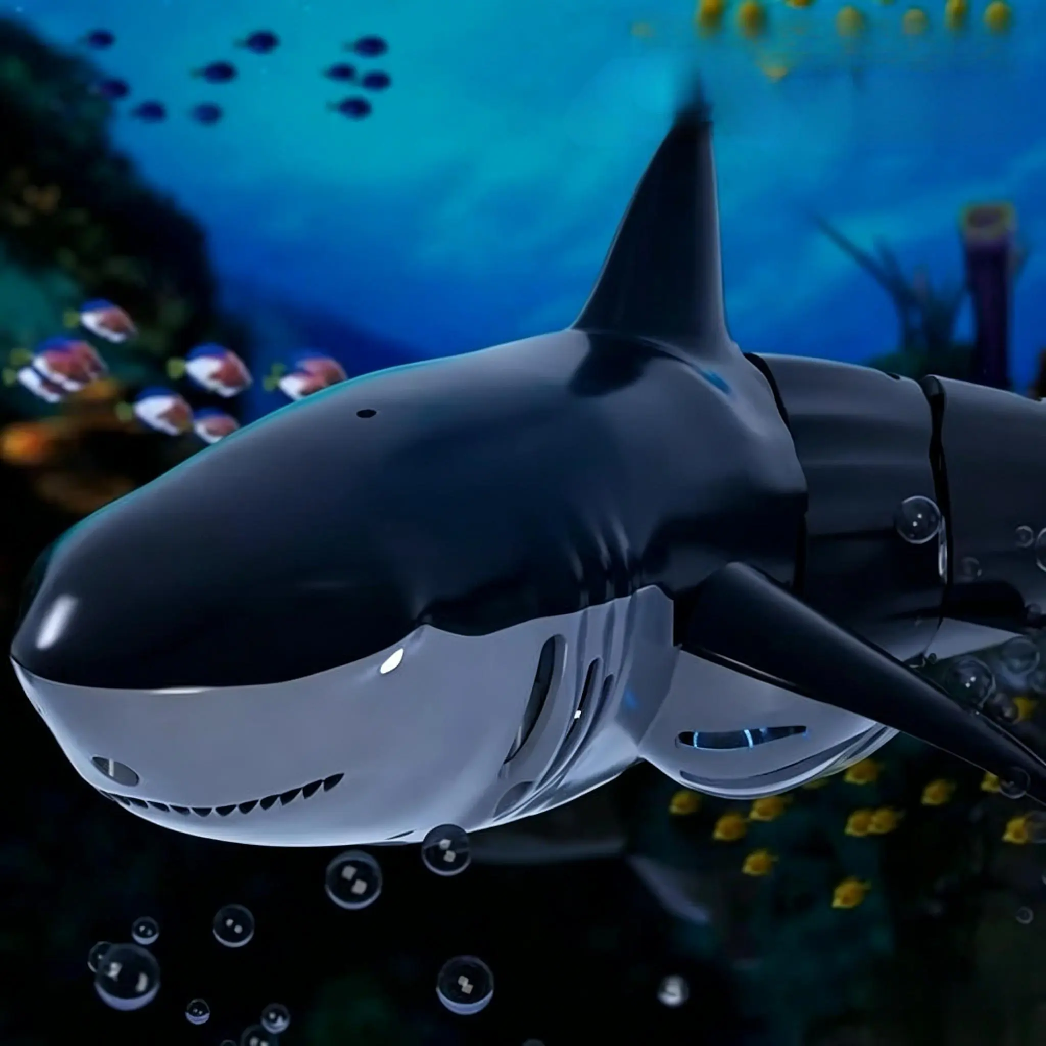 Remote-controlled Mosasaurus/Shark toy for boys-a highly realistic 1:18 scale shark for the pool; 2.4GHz electric RC shark boat (featuring lights and water spray); a perfect shark-themed gift for children aged 6–9 and shark enthusiasts of all ages.