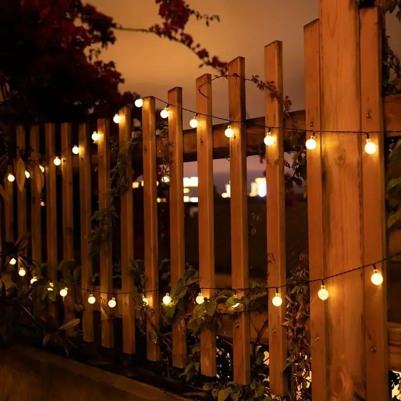 Outdoor Solar String Lights, 20/50/100 LED Globe Lights, Led Decoration, Waterproof Crystal Ball Lamp, Garden, Lawn, Patio, Pavilion, Yard, Outdoor