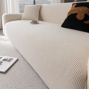 1PClassic Solid-Color Sofa Cover | Pet-Scratch Resistant, Dust/Stain-Proof Furniture Protector | All-Season, Machine/Hand Washable | Fits 2-4-Seater Sofas (Multi Sizes) Washable Sofa Slipcover