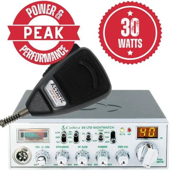 Cobra 29 LTD Nightwatch CB Radio with AM FM Dual Modes and Astatic 636L Mic