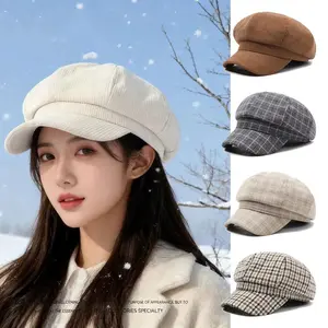 Women's Hat Berets For Autumn And Winter Beret Female Navy Hat Fashionable Casual Octagonal Retro Hats Peaked Cap Boina Gorras