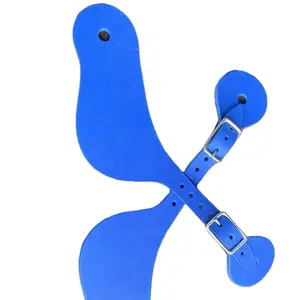 Blue Western Spur Straps for Horse Riding and Tack Durable Veg Tan Leather Design with Adjustable Buckles and Customization Options