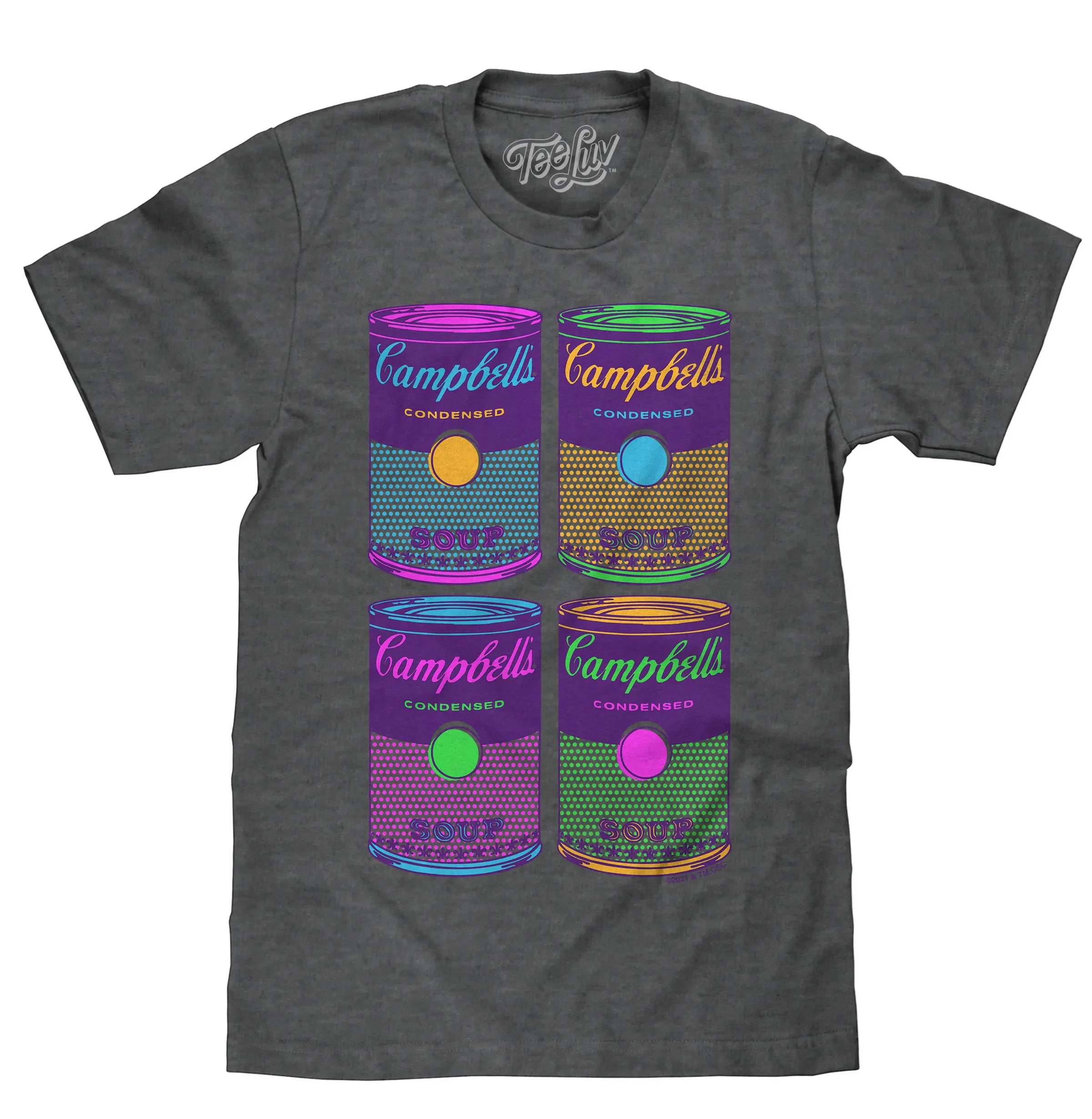 Campbell's Soup Can Pop Art T-Shirt - Charcoal Gray