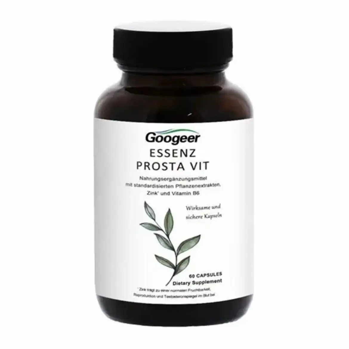 ESSENZ PROSTA VIT Natural Herbal Plant Vitamins Supplements for Men, Dietary Zinc & Vitamin B6 Capsules, Daily Supplemental Nutrition Support, Urinary Tract & Bladder Comfort, 60 Capsules