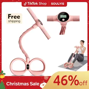 Soulyis Smart Foot Pedal Puller 6-Tube Elastic Natural Latex Resistance Rope for Abdomen Waist Arm Leg Stretching Pilates Yoga Fitness Shaping Christmas Gifts New Year's Gifts