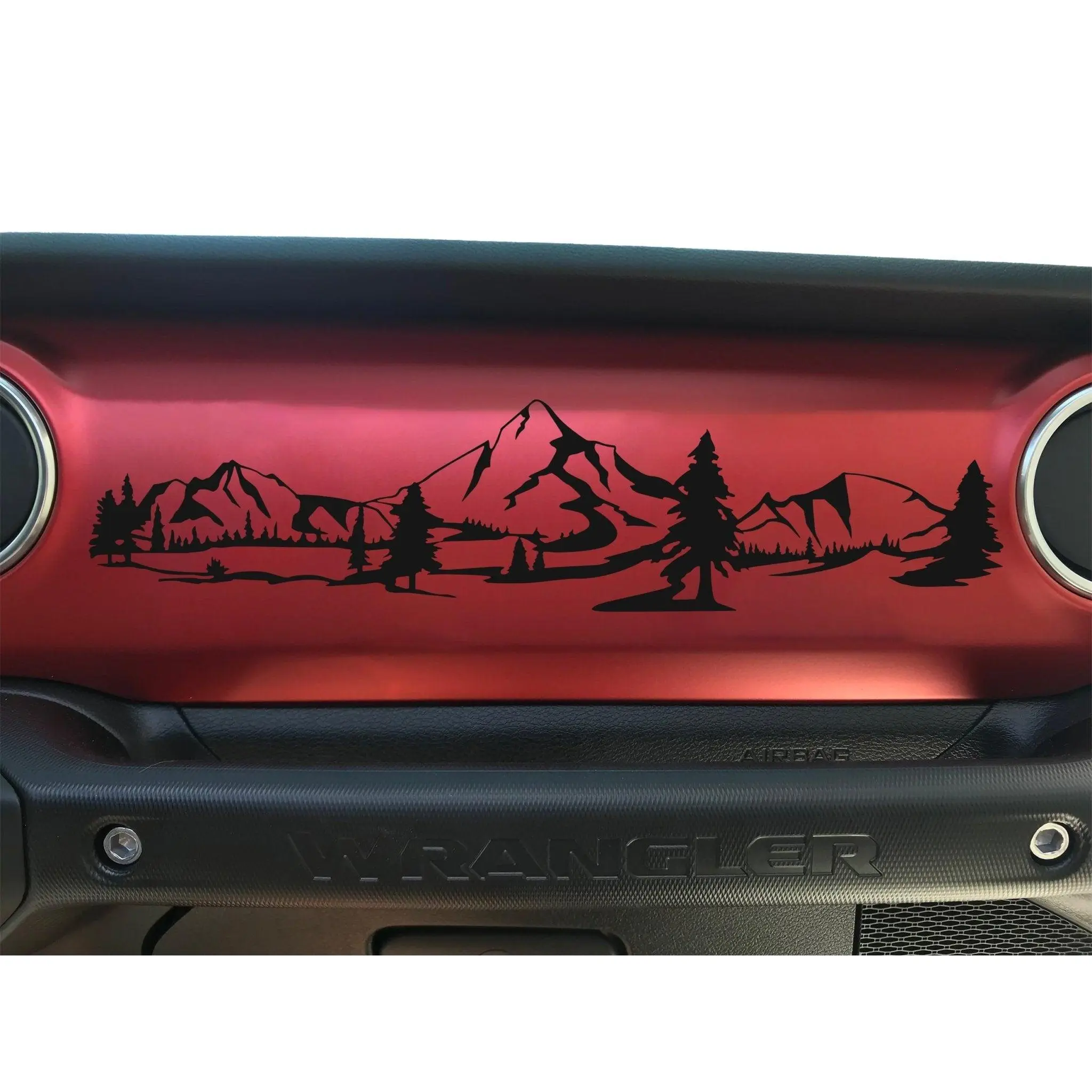 Dashboard Glove Box Mountain Scene Vinyl Decal Stickers Fits Jeep Wrangler / Gladiator