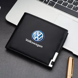 Men's Leather Car Wallet, Motor Vehicle Card & Ticket Holder, Compatible with Vw Gti Polo Golf Passat Tiguan Arteon Touareg Taigo Caddy CC
