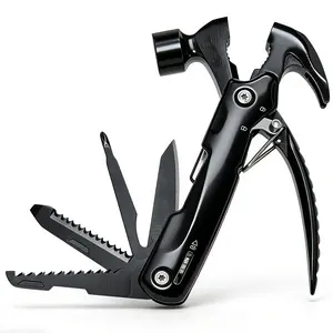 Multifunctional Hammer Multi Tool, 12 in 1 Camping Survival Hammer with Pliers, Screwdriver, Bottle Opener, Foldable Outdoor Tool for Hiking, Fishing, Home Repair & Emergency Use, Folding Multitool