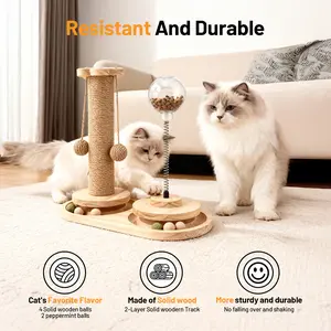 All-in-One Cat Play Station: Scratch, Chase & Play All Day! Your Cats Will Love This Scratching Posts Wood cat tree cat tree tower