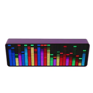5V USB LED Music Spectrum Analyzer, 384 LEDs 20 Dynamic 7 Colors RGB 1624 Segment Rhythm Level Light, Music Voice Rhythm Spectrum Display with Clock Voice Sensor Pickup Analyzer