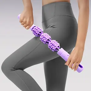 Three-wheel Massage Stick, Leg Muscle Relaxer, Calf Roller, Yoga Stick Roller, Mace-style Leg Clamp Roller