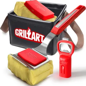 GRILLART Steamwizards Grill Brush & Beer/Bottle Opener & Replacement Brush Pad & Water Soak Tank, Ideal Grill Gift Utensils for Christmas