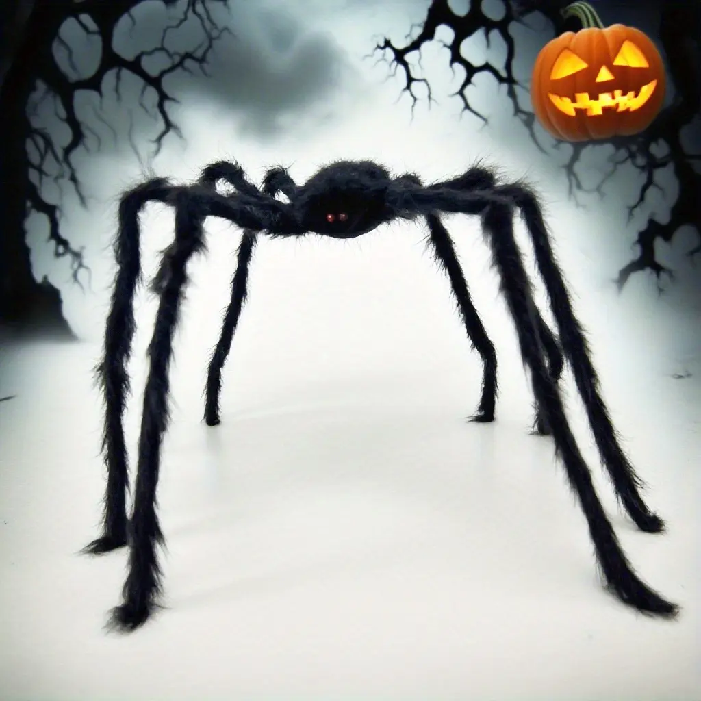 Giant Spider Decoration, 78.74 Inch Halloween Decor for Indoor Outdoor Parties, Yard Haunted House Props, Home Party Supplies & Ornaments